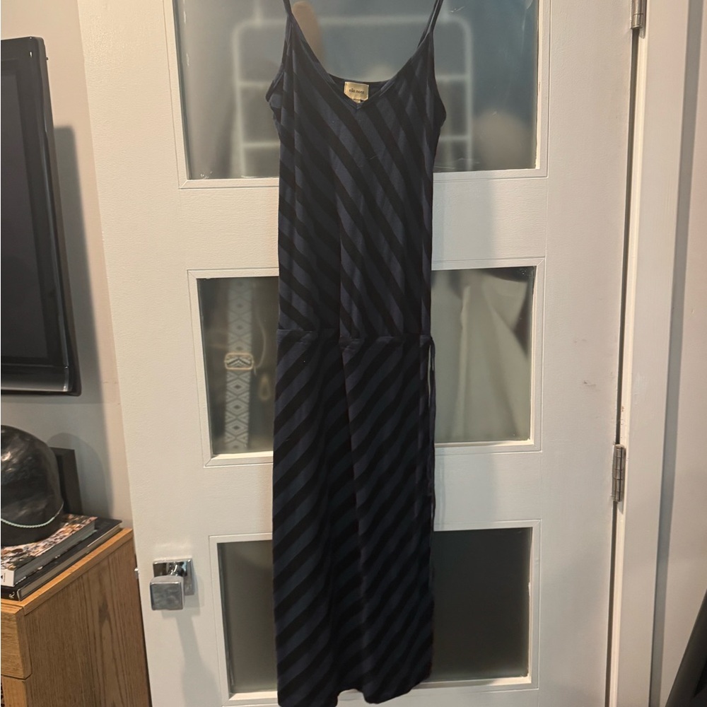 Ella Moss Black and blue  Spaghetti Strap Slip Maxi Dress